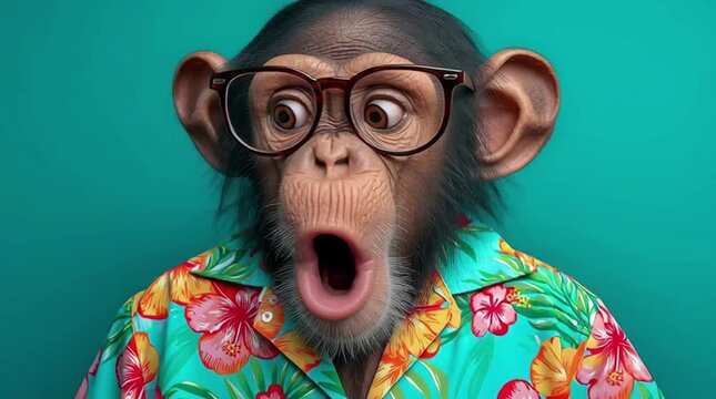 funny chimpanzee, AI generated video