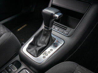 Automatic Transmission Gear Shifter in Modern Car Interior