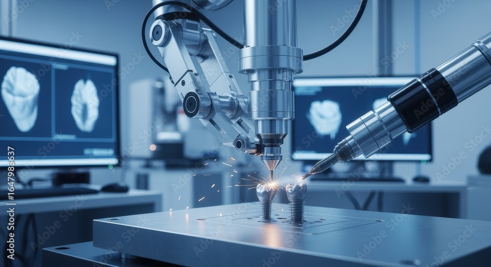 Poster innovative titanium implant production cell using hybrid additive and subtractive processes for enha