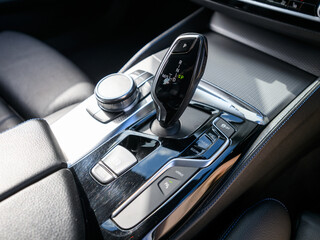 Automatic Transmission Gear Shifter in Modern Car Interior