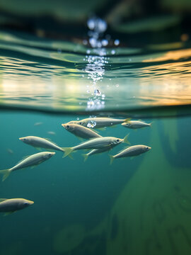 gota de agua con peces  en su interior