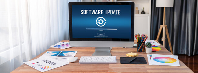 Software update on computer for brisk version of device software upgrade