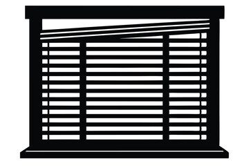 Window Blinds Silhouette, Interior Design Element, Horizontal Slats for Light Control, Privacy Shade