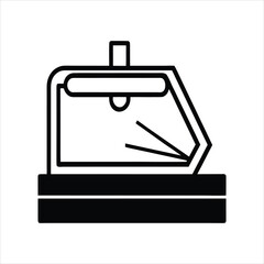 Laser Cutter Icon Line Art Vector Illustration