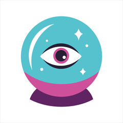 Magical Crystal Ball with Eye Silhouette Design