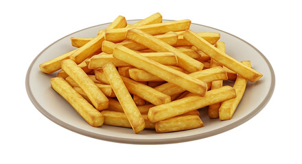 french fries on white background