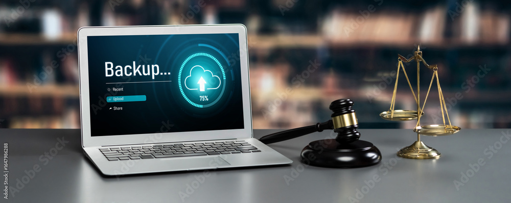 Poster backup storage data internet technology business concept. database storage cloud technology file dat