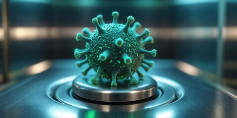Viral infection visualization laboratory scientific image digital environment macro viewpoint health concept