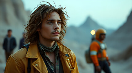 Fototapeta premium An individual with a notable presence and attire from the future