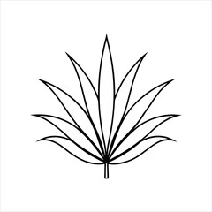 Yucca Flower Line Art Vector Illustration