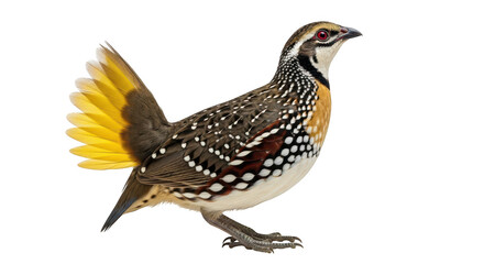 Fototapeta premium Male painted buttonquail bird isolated on transparent background