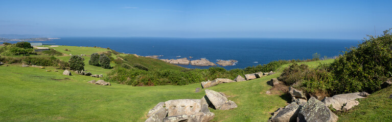 Scenic views of the Atlantic Ocean from Saint Peter's mpountain, A Coruña (La Coruña, Coruña),...
