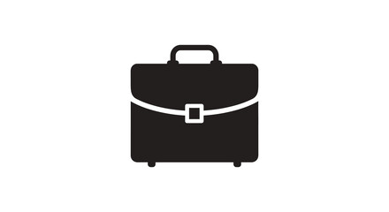 Black and White Business Suitcase Icon for Travel and Professional Use