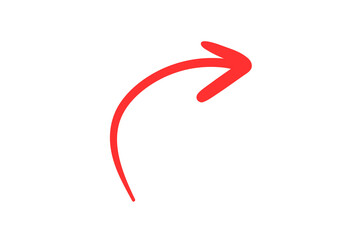 Fototapeta premium Red arrow on white background