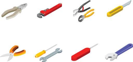 Collection of hand tools for repair and construction