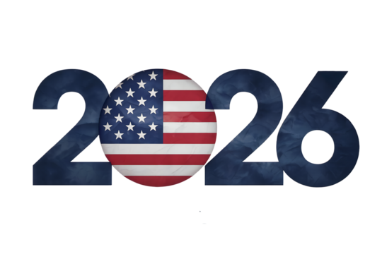 2026 Celebration with American Flag Symbolizing National Pride and Patriotic Spirit, Representing a Significant Year for the United States, Suitable for Independence Day and National Events
