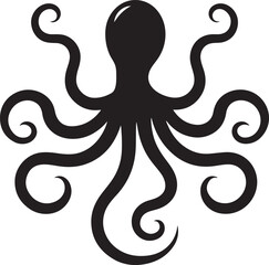 Obraz premium Octopus silhouette vector design, and a silhouette octopus isolated on a white background
