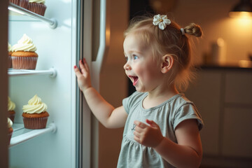 Innocent Mischief: A Toddler's Quest for a Cupcake, Captured in Candid Photos of Determination and Joy