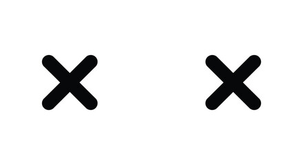 Obraz premium Two Simple Black Letter X Symbols on a White Background