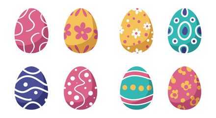 Collection of Colorful Easter Eggs with Various Patterns