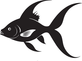 Fish silhouettes vector art illustration