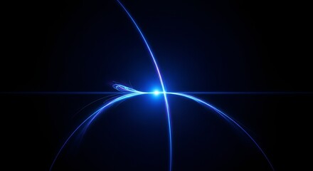 Obraz premium A mesmerizing abstract blue light design with a captivating glow against a dark and mysterious background