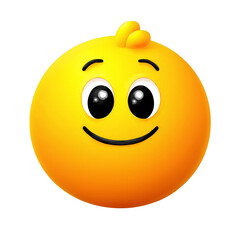 Fototapeta premium A clear, large-sized happy smiley face that conveys openness and accessibility. Designer-friendly with a floating effect, no shadows or reflections, and a perfectly isolated object with no floor conta