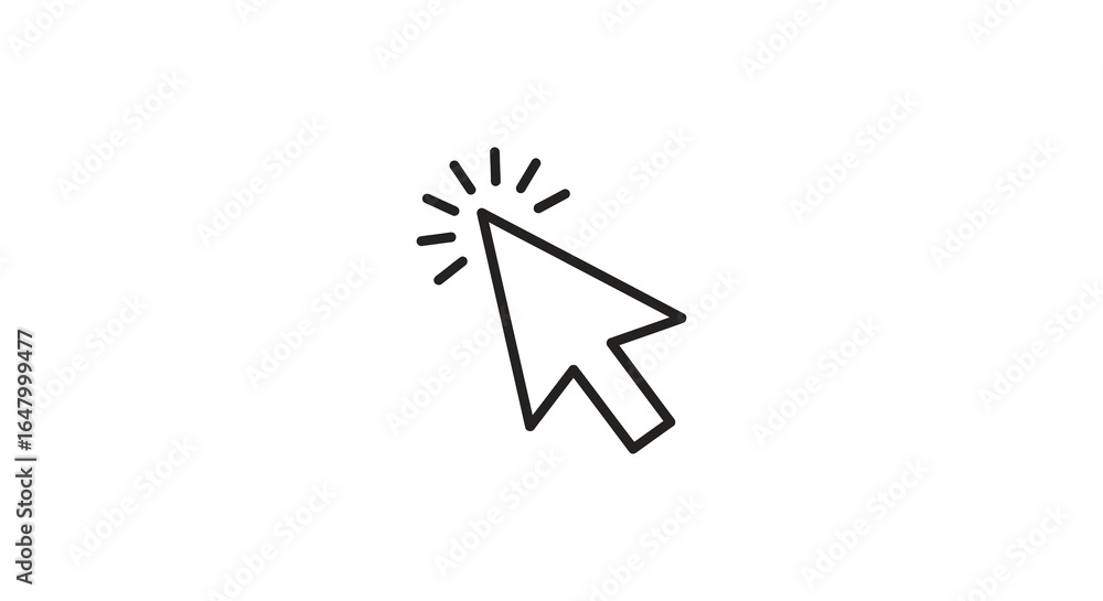 Poster simple black cursor icon with click indication