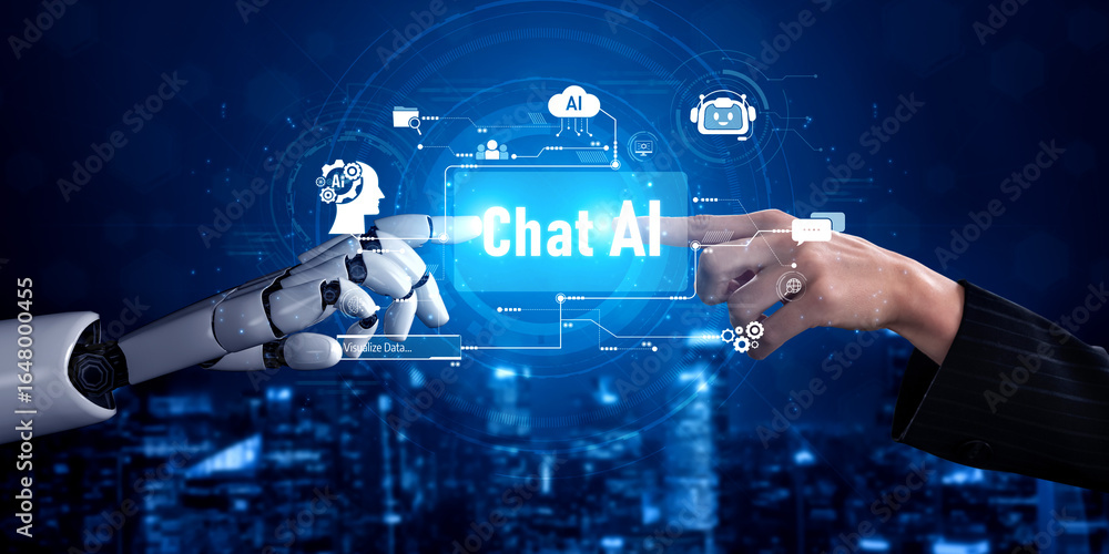 Poster ai virtual assistant artificial intelligence chatbot controlled by prompt engineering for explainabl