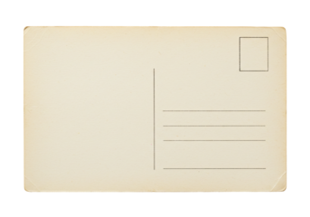 Aged blank postcard invitation template for creative communication