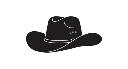 Classic Black Cowboy Hat Silhouette Illustration