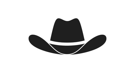 Simple Black Silhouette of a Classic Cowboy Hat