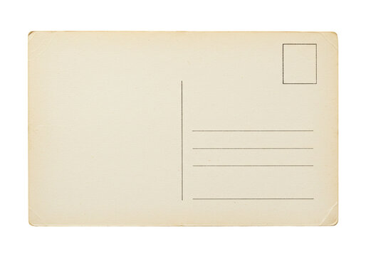 Aged blank postcard invitation template for creative communication