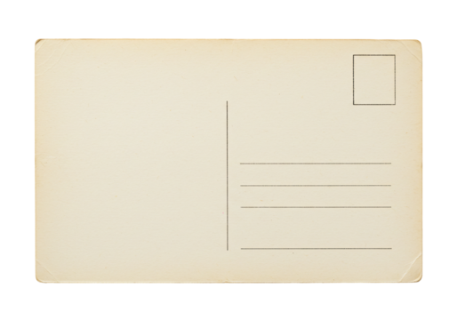 Aged blank postcard invitation template for creative communication