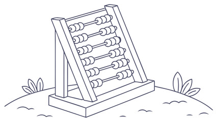 A vintage abacus, a tool for calculation.
