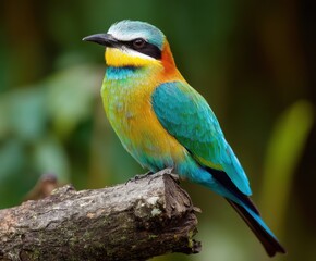 Obraz premium Colorful bird perched on top of a tree branch, in the wild