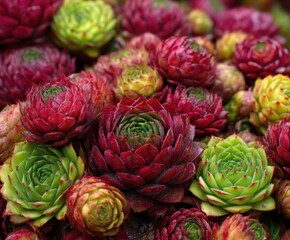 Fototapeta premium Houseleek succulent, sempervivum calcareum greenii, in the wild