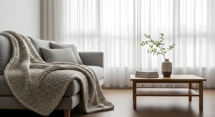 Scandinavian Living Room with Modern Furniture and Natural Light