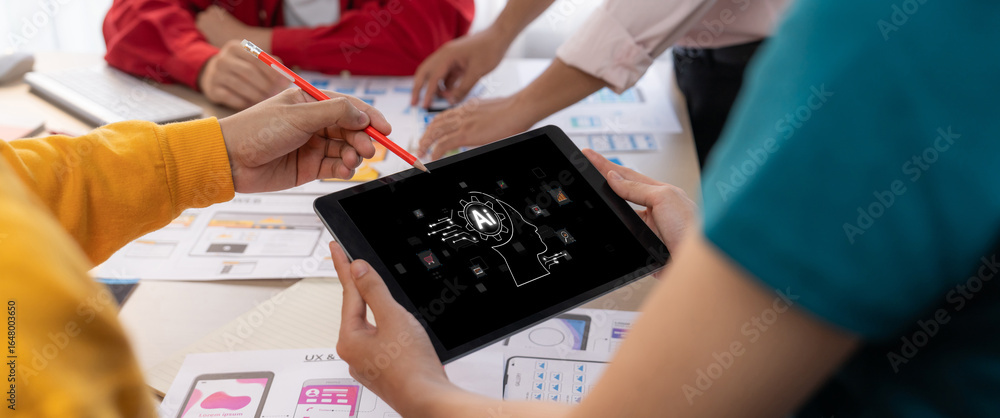 Poster generative ai virtual assistant tools for prompt engineer and user for ease of engage artificial int