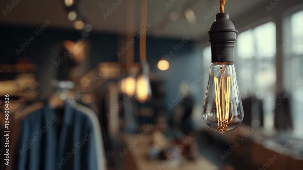 Poster close medium shot highlighting a midcentury modern fixture socket upgrade with the lamps sleek desig