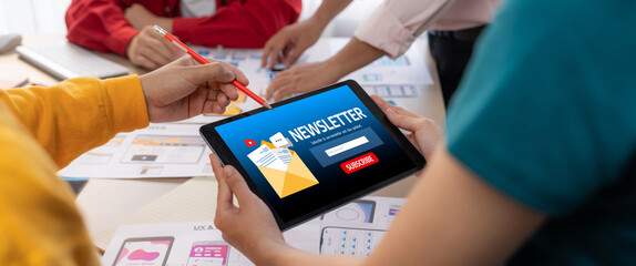 newsletter signup page on computer for customer to subscribe brisk newsletter update information to...