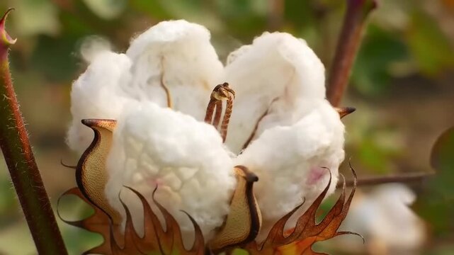 Close-up of a cotton boll