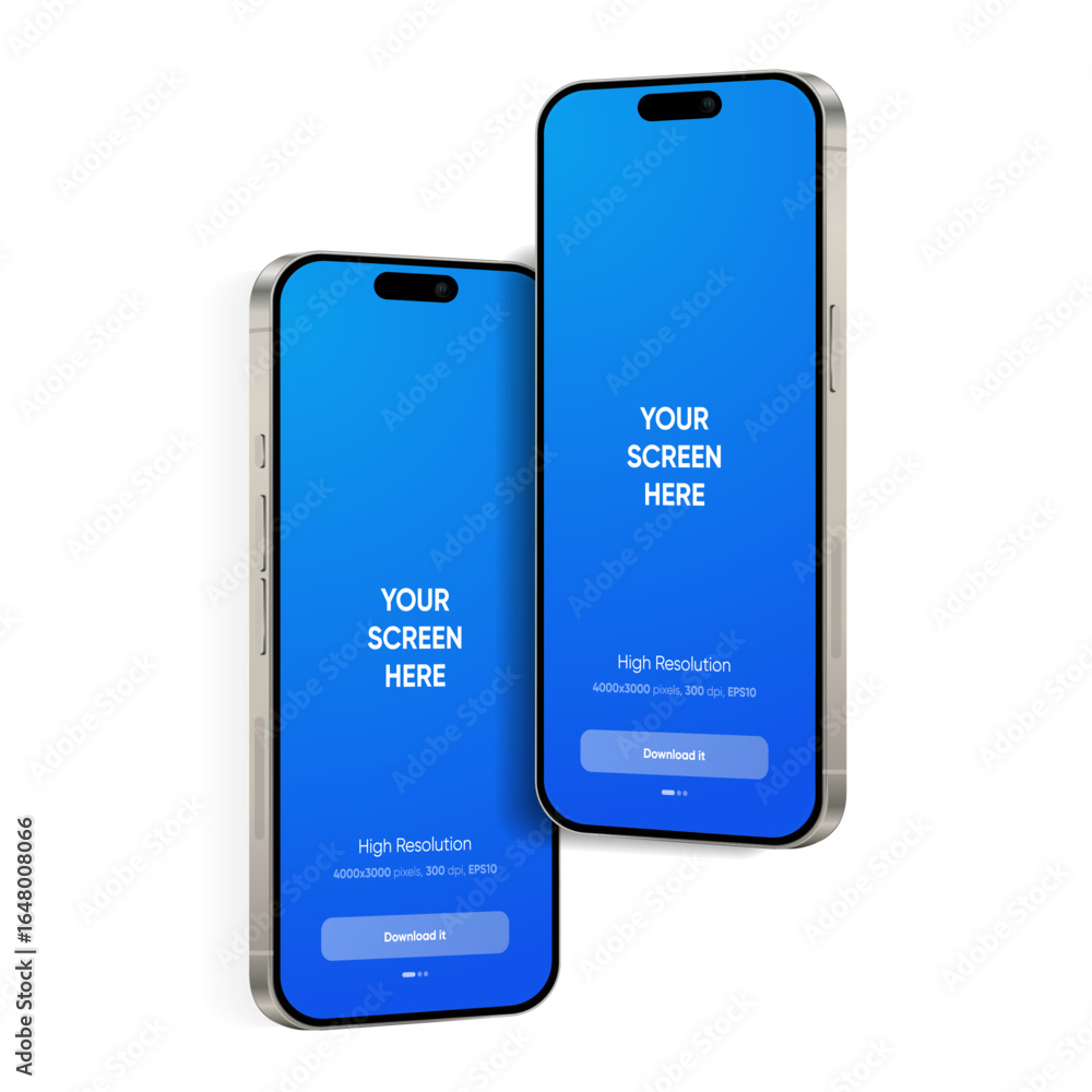 Poster realistic smartphone mockup. mobile phone vector with isolated on white background. device front vie