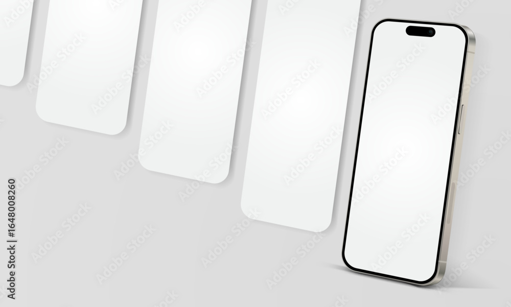 Poster realistic smartphone mockup. mobile phone vector with isolated on white background. device front vie