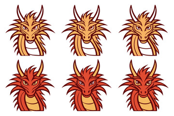 Illustration of lobsters and crabs in a set on a white background