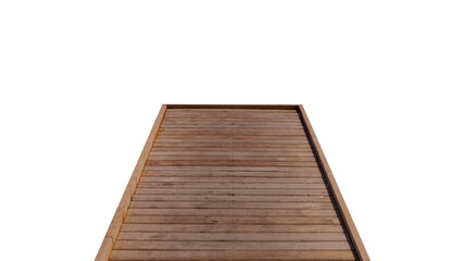 Wooden pier for access to the sea on isolated transparent background. PNG.