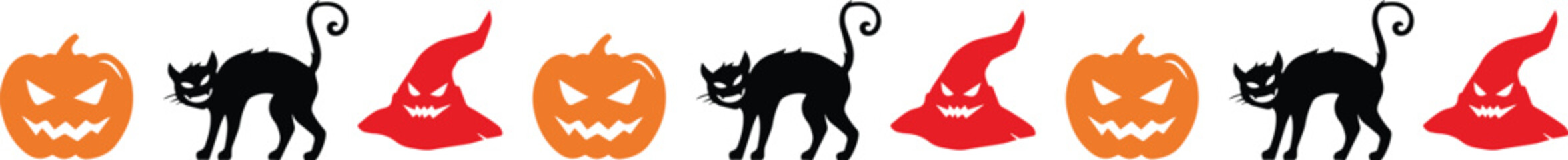 halloween icons pattern vector