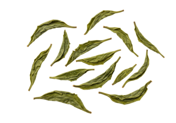 Dried tea leaves arrangement symmetrical overhead shot food and drink