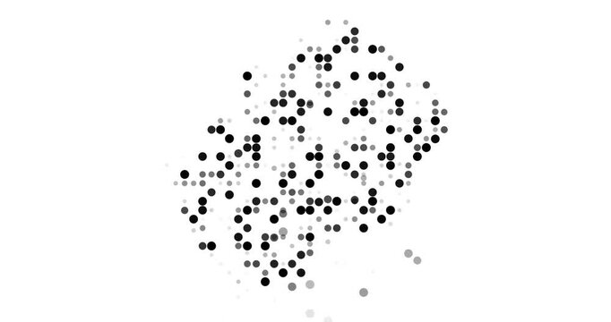 Creative Particle Flow Lesotho Map Shape