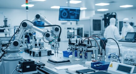 Temperatureregulated dryroom interior showcasing advanced assembly tools used for lithiumion battery cell fabrication.